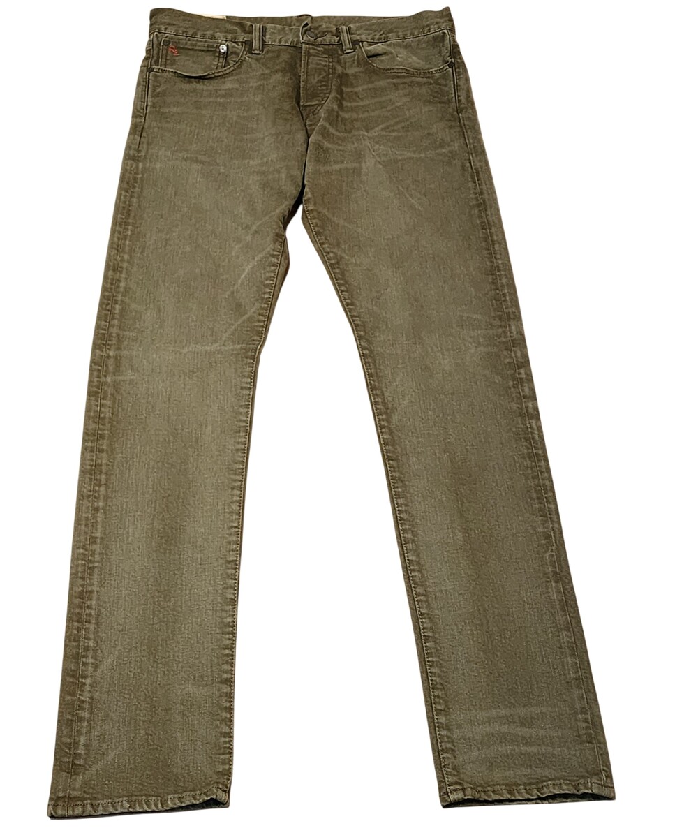 Polo Ralph Lauren Authentic Dungarees Jeans Mens Sage Green Straight Fits 34x34